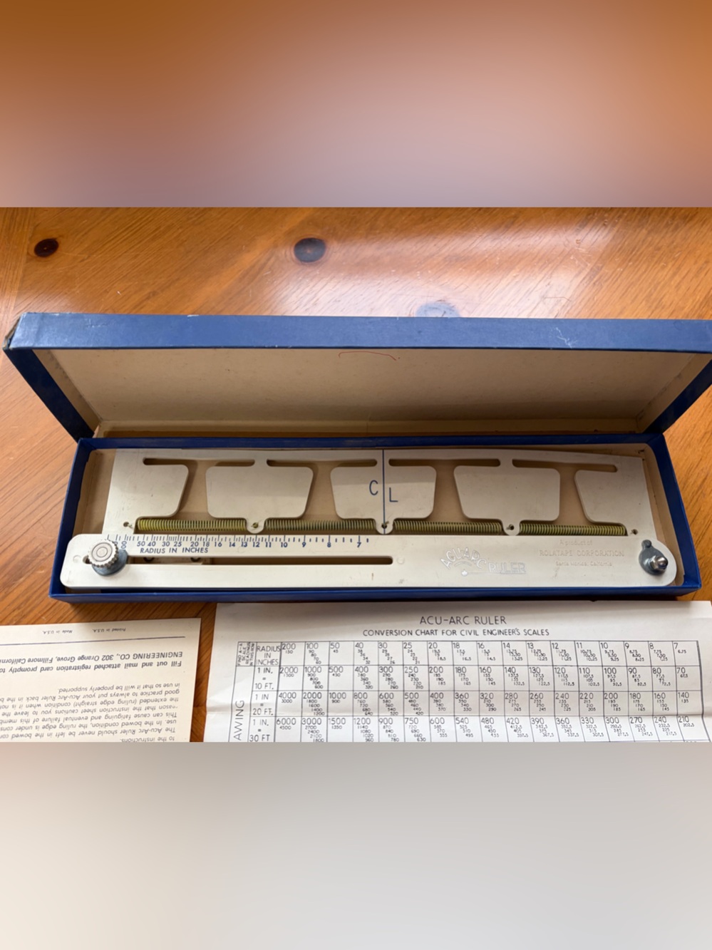 Hoyle Engineering Company Acu-Arc Ruler Adjustable Curve Drafting Tool Complete